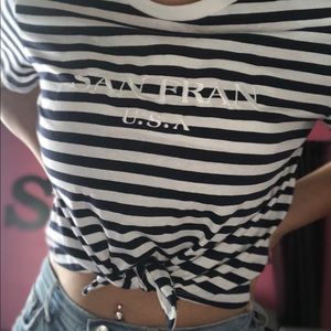 Striped San Fran Crop Top with Tie! Brand: Divided